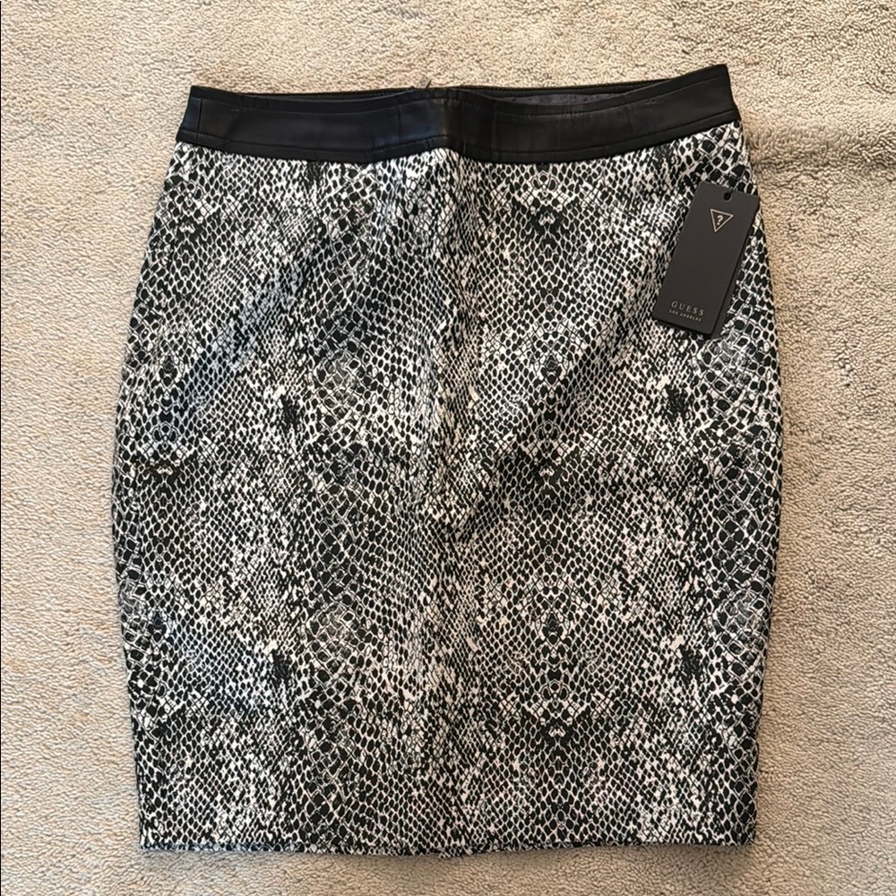 Guess Snake Jacquard Mini Pencil Skirt
